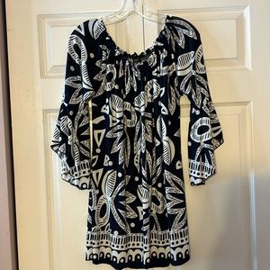 Navy and white Tunic. On longer side